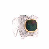 Sterling Siilver Ammolite & 14k Yellow Gold Vermeil Ring